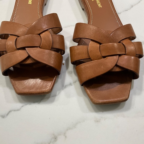 Saint Laurent neutral flat slides - Picture 8 of 9